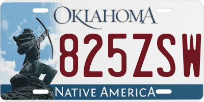 OK license plate 825ZSW