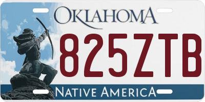 OK license plate 825ZTB