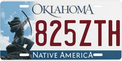 OK license plate 825ZTH