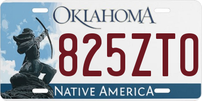 OK license plate 825ZTO