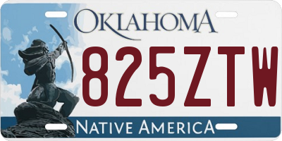 OK license plate 825ZTW