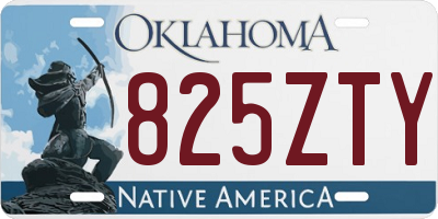 OK license plate 825ZTY