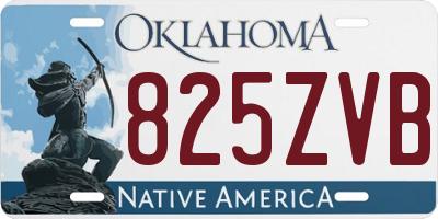 OK license plate 825ZVB