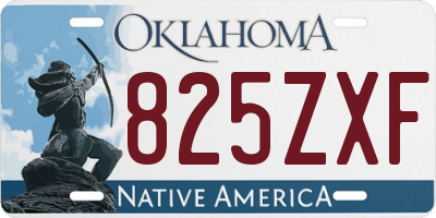 OK license plate 825ZXF