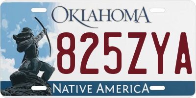 OK license plate 825ZYA