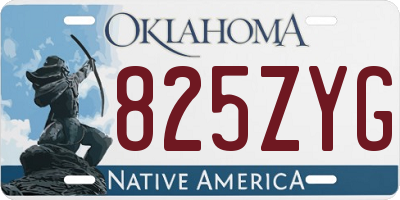 OK license plate 825ZYG