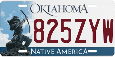 OK license plate 825ZYW