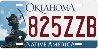 OK license plate 825ZZB