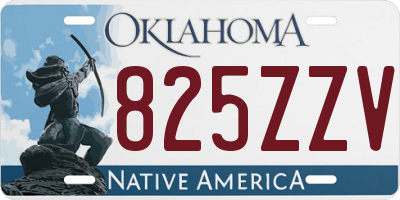 OK license plate 825ZZV