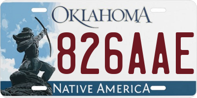 OK license plate 826AAE