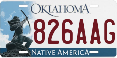 OK license plate 826AAG