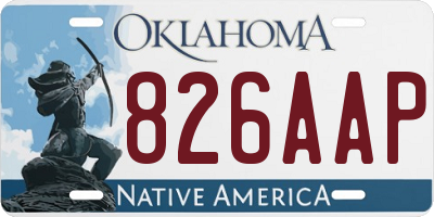 OK license plate 826AAP