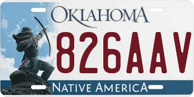 OK license plate 826AAV