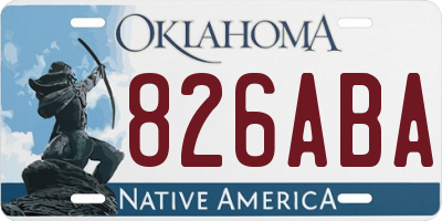 OK license plate 826ABA