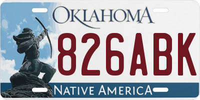 OK license plate 826ABK