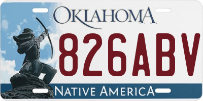 OK license plate 826ABV