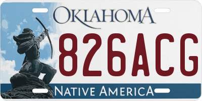 OK license plate 826ACG