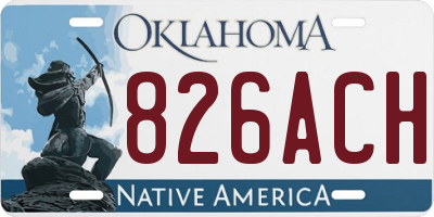 OK license plate 826ACH