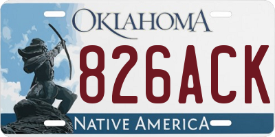 OK license plate 826ACK