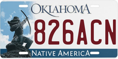 OK license plate 826ACN