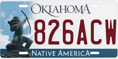 OK license plate 826ACW