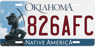 OK license plate 826AFC