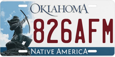 OK license plate 826AFM