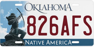 OK license plate 826AFS
