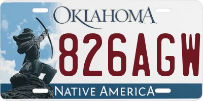 OK license plate 826AGW