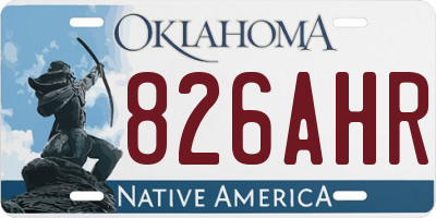 OK license plate 826AHR