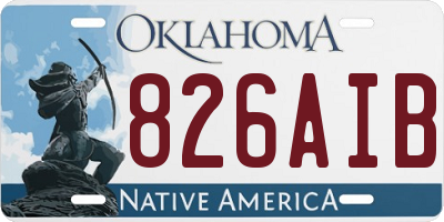 OK license plate 826AIB