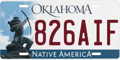 OK license plate 826AIF