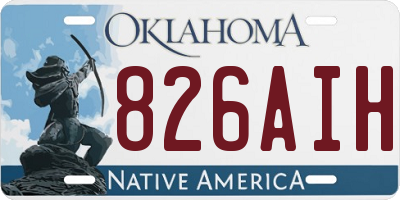 OK license plate 826AIH