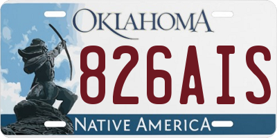 OK license plate 826AIS