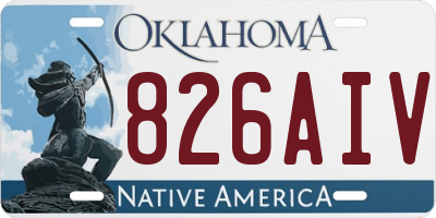 OK license plate 826AIV