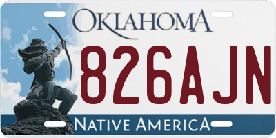 OK license plate 826AJN