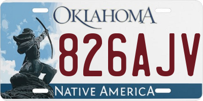 OK license plate 826AJV