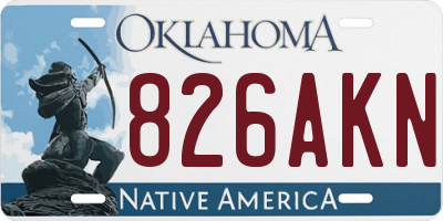 OK license plate 826AKN