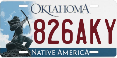 OK license plate 826AKY