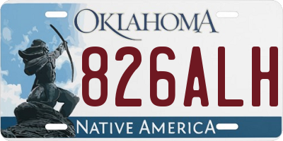 OK license plate 826ALH