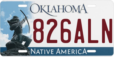 OK license plate 826ALN