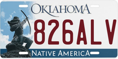 OK license plate 826ALV