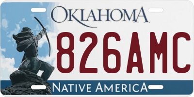 OK license plate 826AMC