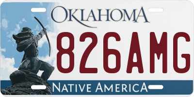 OK license plate 826AMG