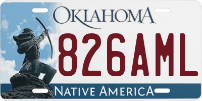 OK license plate 826AML