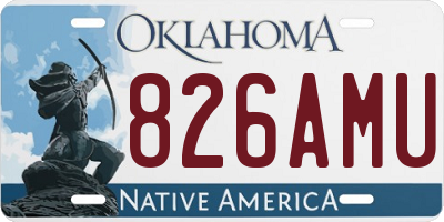 OK license plate 826AMU