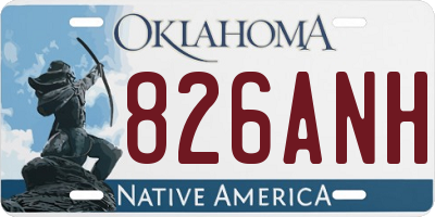 OK license plate 826ANH