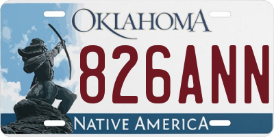 OK license plate 826ANN