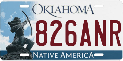 OK license plate 826ANR