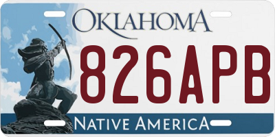 OK license plate 826APB
